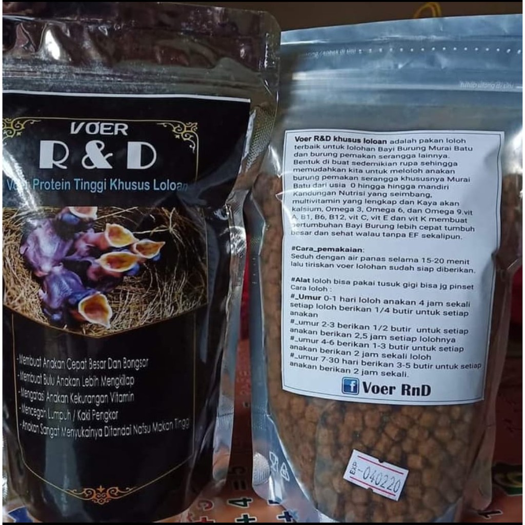 Voer R&D khusus loloan yg lengkap akan nutrisi untuk burung murai batu