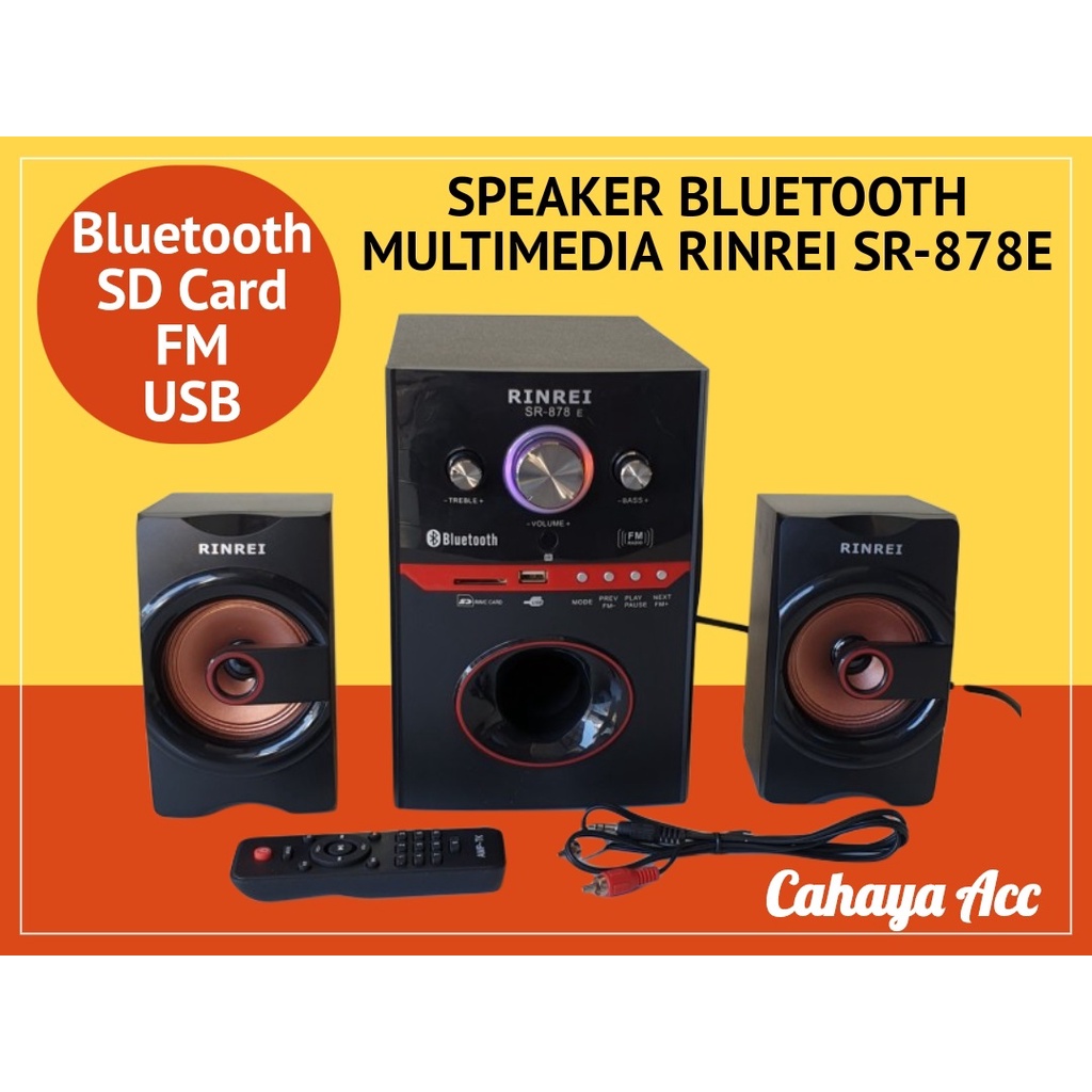 Speaker Bluetooth Rinrei SR-878E / SR-878N Multimedia Play BT/USB/Memori/Fm Radio - Speaker RINREI Bluetooth Bonus Remot - Speaker Bluetooth Remote