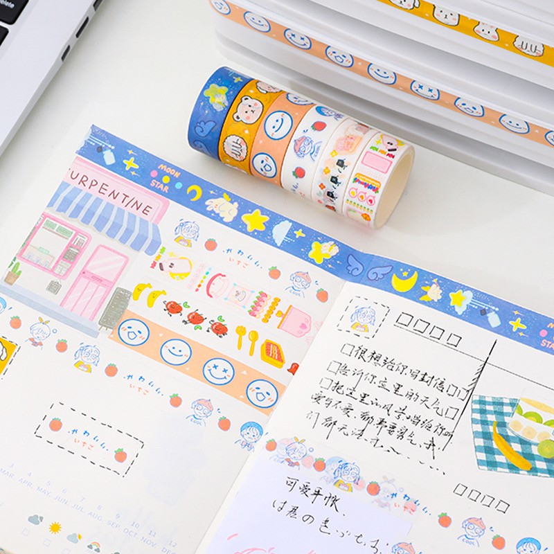 

[SCRIBBLE_ID] NEW CARTOON PASTEL Washi Tape Masking Tape Selotip Kertas Lucu Jurnal Stasionery W0014