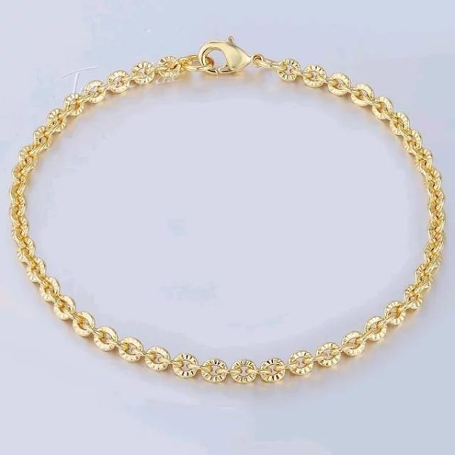 Gelang Rantai Kecil  Titanium Emas Gold Pria Wanita