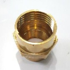 Sok sambungan 1/2&quot; × 3/8&quot; KUNINGAN / Nepel Kuningan Drat Dalam