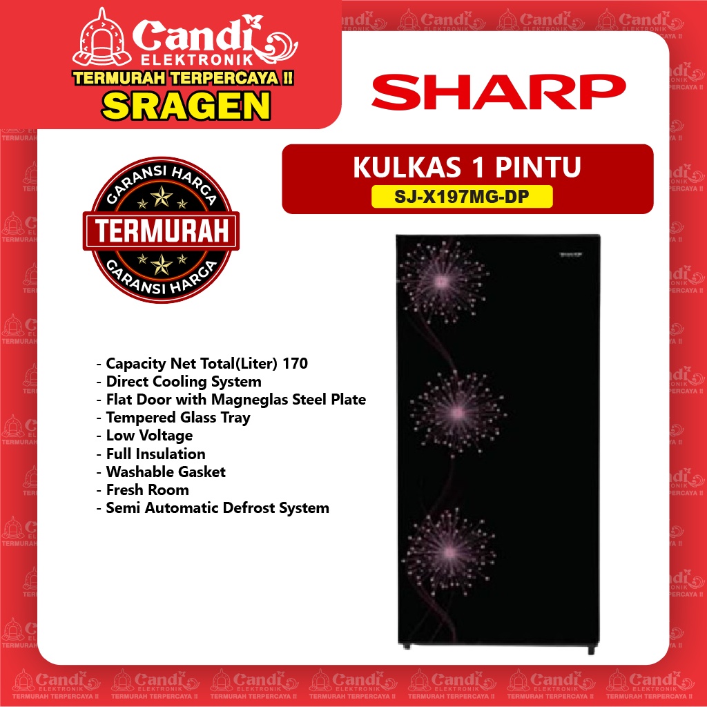 SHARP Kulkas 1 Pintu SJ-X197MG-DP