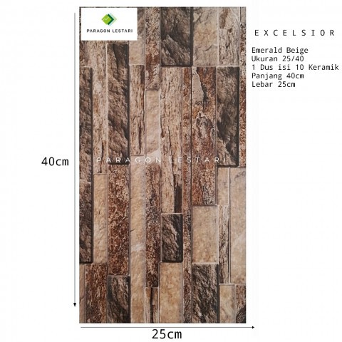 KERAMIK EXCELSIOR 25/40 EMERALD BEIGE KWALITAS 1