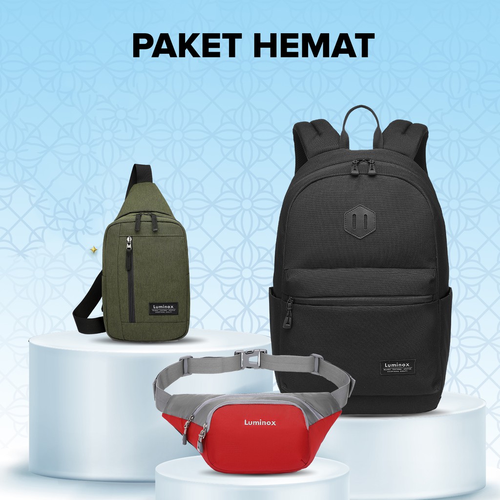 Luminox Paket Hemat Tas Ransel Tas Selempang Parcel B