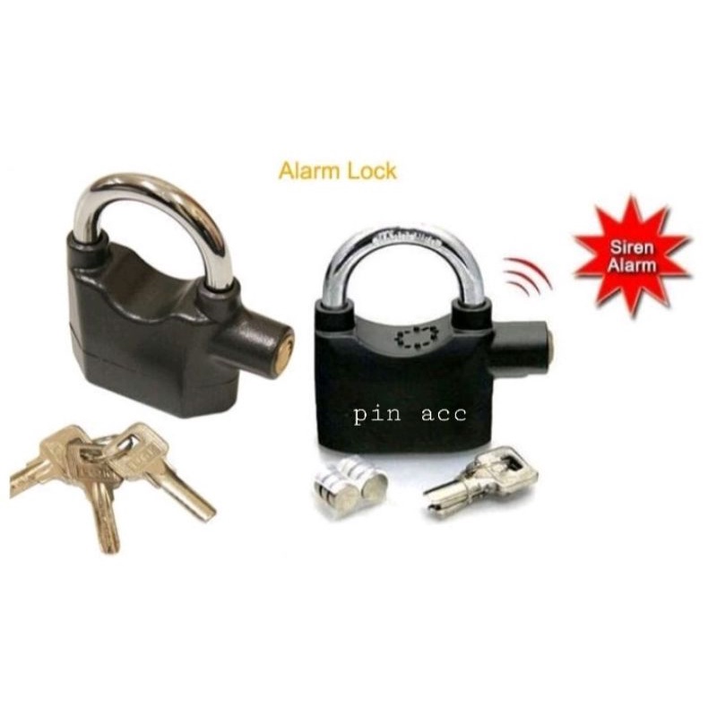 kunci gembok cakram Ban motor gembok Alarm padlock getar Ring panjang 100% sesuai iklan