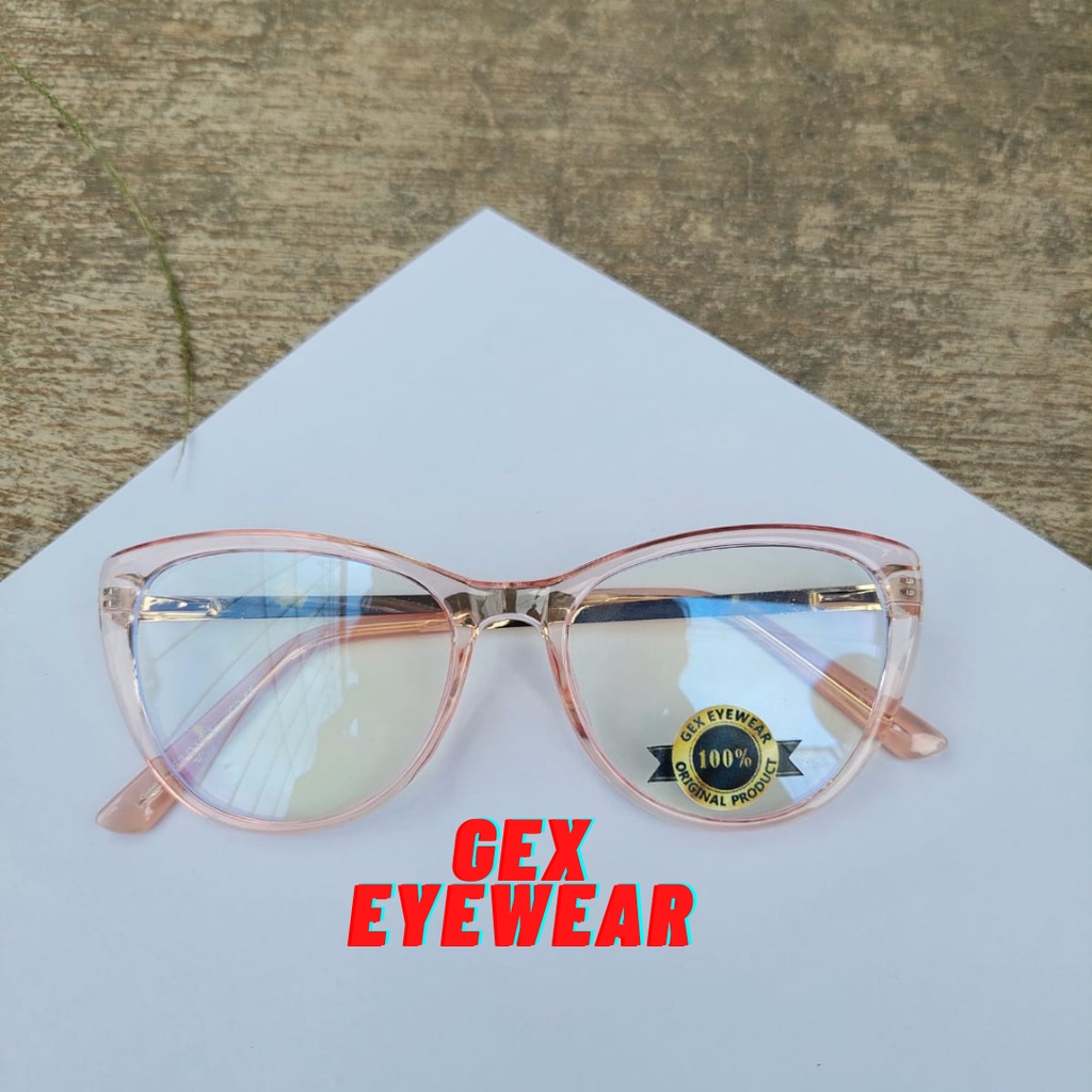 【Replaceable lenses】COD Desain Merek Barat Retro Cat Eye Kacamata Bingkai Wanita LS1002 FREE LENSA PHOTOCROMIC | BLUERAY | BLUECROMIC | MINUS | SILINDER | PROGRESIF