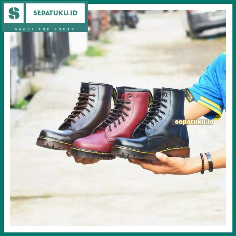 [UNISEX] Sepatu Boot Cowok Cewek Doc Martens Docmart Klasik Sepatu Pria Wanita Boot Tinggi Tali