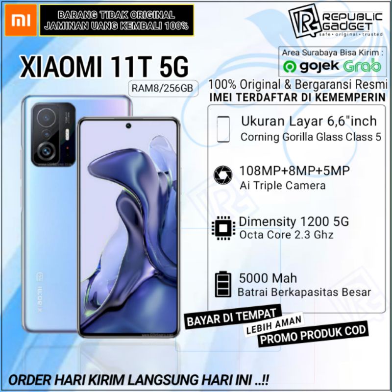 Jual HP Xiaomi Mi 11T 8GB+256GB Dimensity 1200 Ultra 108MP Triple