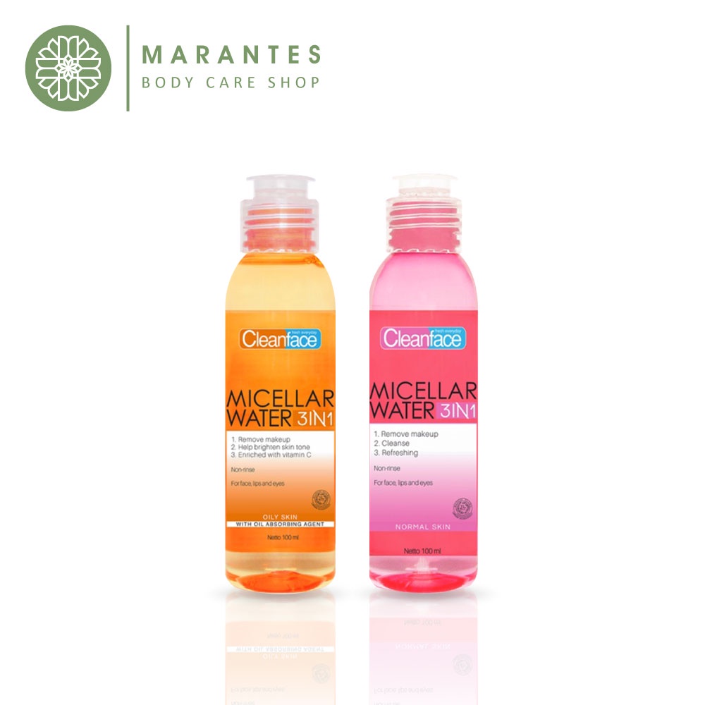 Cleanface Micellar Water - Micellar Water Untuk Kulit Normal Dan Kulit Berminyak 100ml