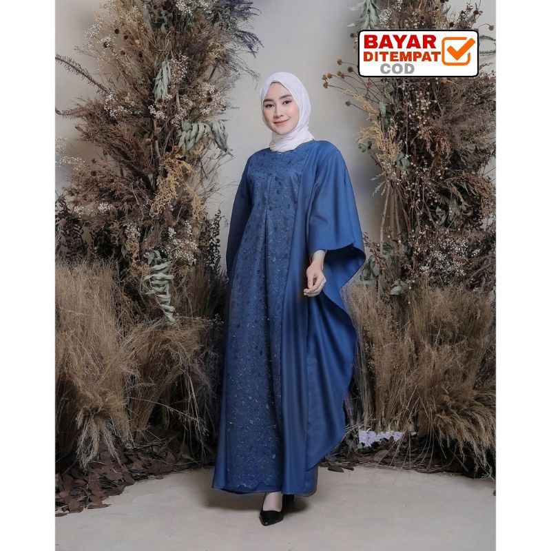 Kaftan Tile Brokat Bahan Ceruty Busui Friendly