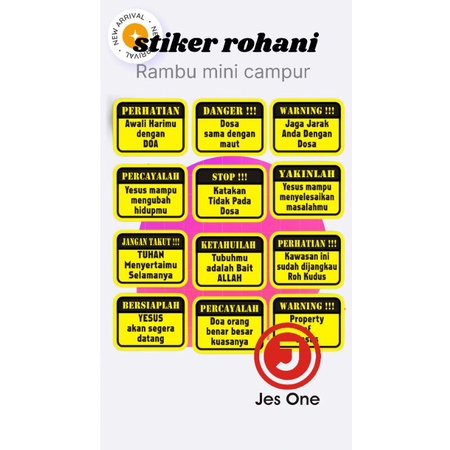 

stiker Yesus rambu mini satu lembar isi 12 stiker