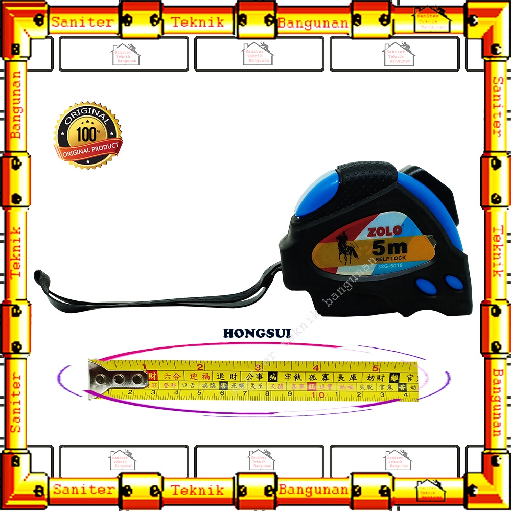 Meteran Roll 5 Meter Zolo Hongsui Measuring Tape