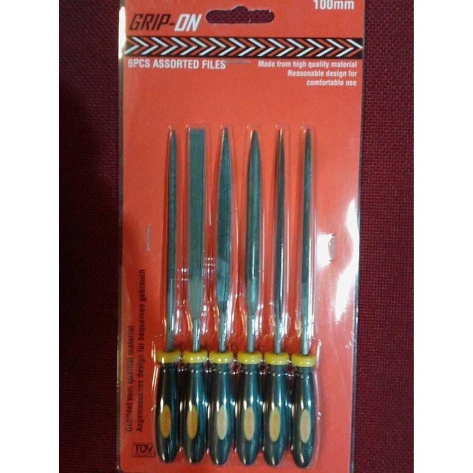 

kikir besi set Grip on 6pcs assorted file 4" 100mm metal germany