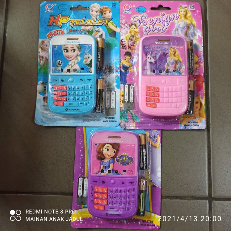 Mainan hp blackberry jadul karakter kartun / mainan anak perempuan murah meriah