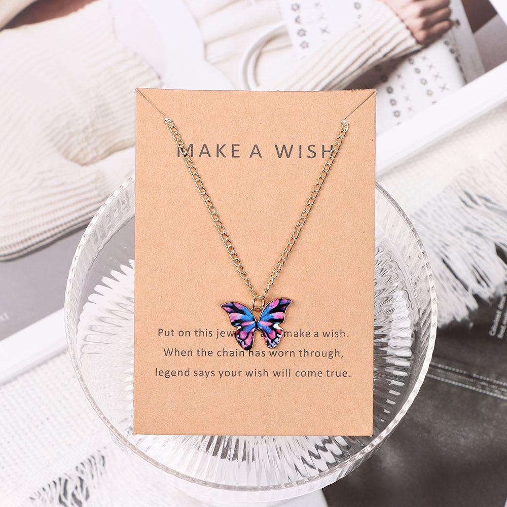 Top Butterfly Necklace Alloy Wanita Fashion Perhiasan Aksesoris Necklace