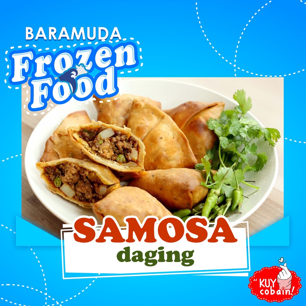 

Samosa Daging Frozen Food Baramuda, praktis, full isi, enak, halal 100%