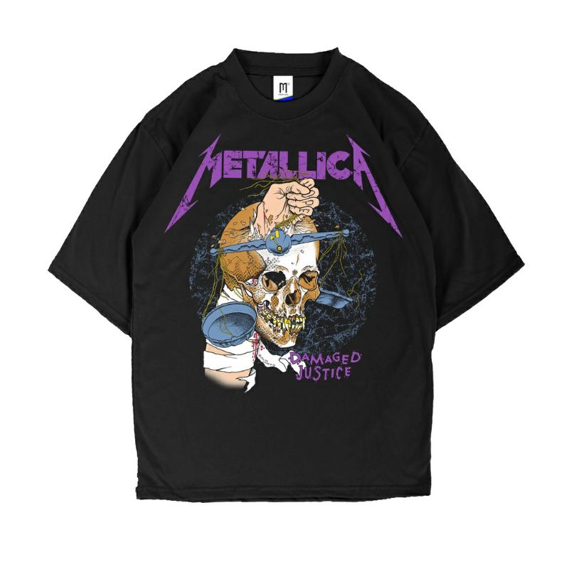 KAOS METALLICA DAMAGED JUSTICE KAOS METALLICA BAJU METALLICA KAOS BAND PRIA WANITA KAOS METALLICA PR