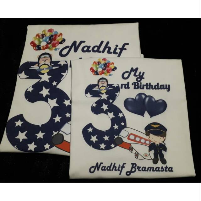 Kaos Ultah Anak Tema Pilot | Kaos Couple Family | Kaos Ultah Anak | Kaos Pilot