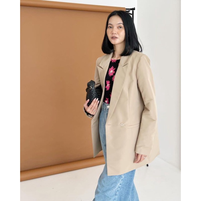 TRICK & TRICKY OVERSIZED BLAZER BEIGE
