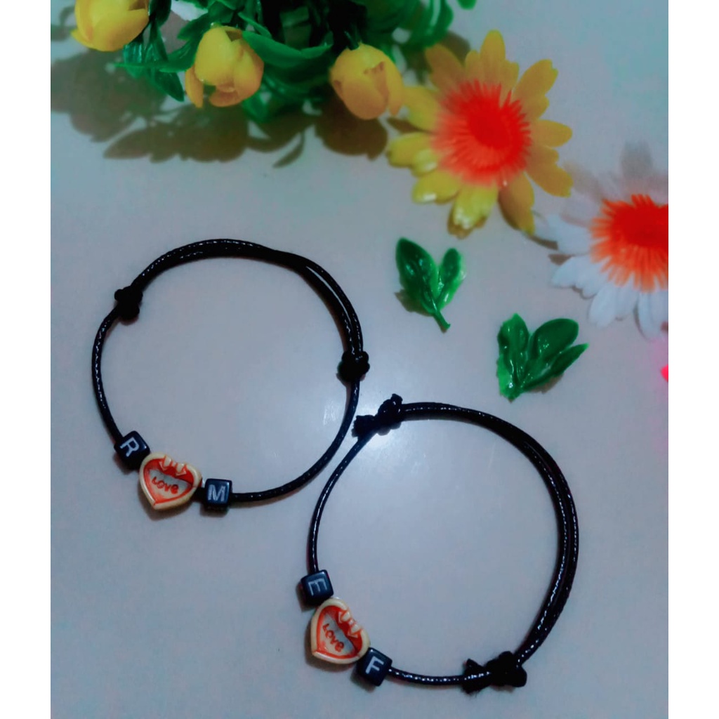 (COD) Gelang couple inisial/ tali korea