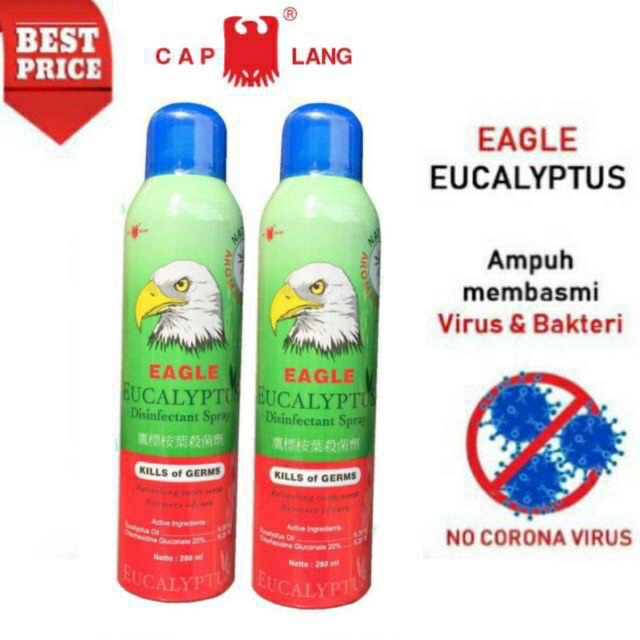 Eagle eucalyptus caplang disinfectant spray 50ml,280ml, dan 500ml