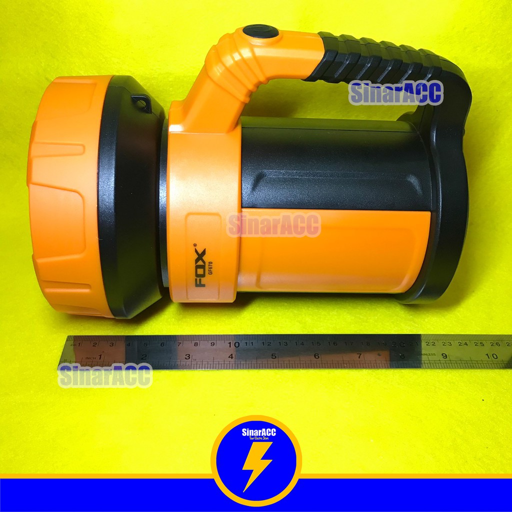 Senter jumbo jarak jauh Fox GF 670 10W charge tanpa emergency hanya sorot saja SENTER GENGGAM besar