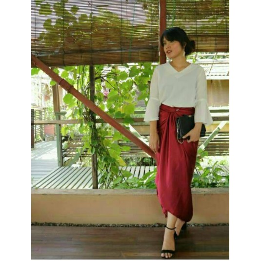 ROK LILIT POLOS SATIN / SATIN VELVET PLAIN WRAP SKIRT / ROK LILIT SATIN VELVET MURAH BAGUS