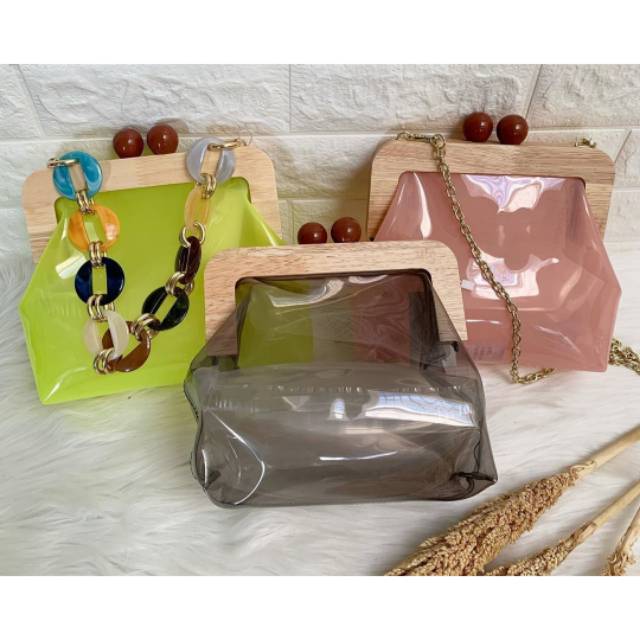 Tas topshop transparent handle bag