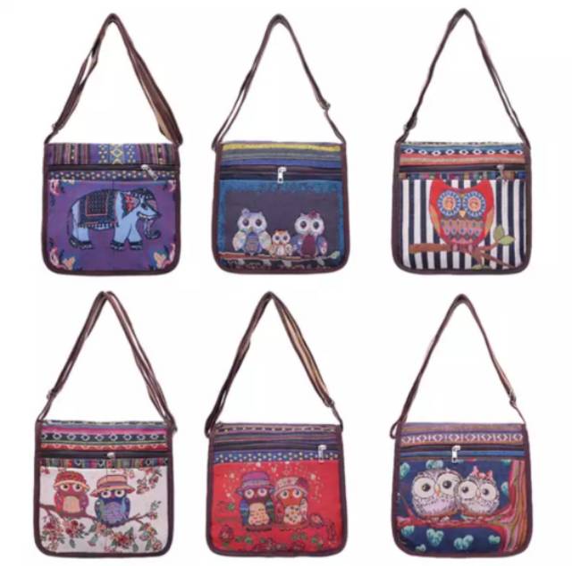 Tas selempang wanita canvas 999#