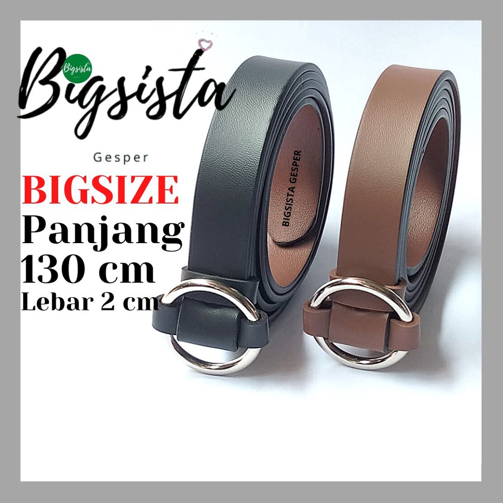 Ikat Pinggang Ringbelt Wanita Ukuran Jumbo Korea Fashion Kepala Bulat Gesper Cewek Big Size Panjang Oversize