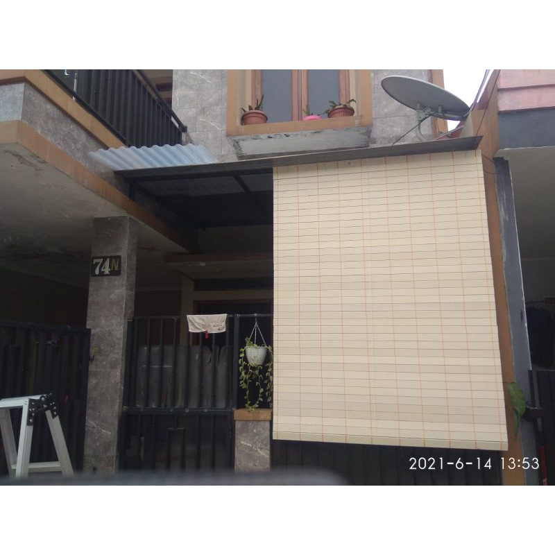 Tirai Bambu Kerai PVC krey sawit