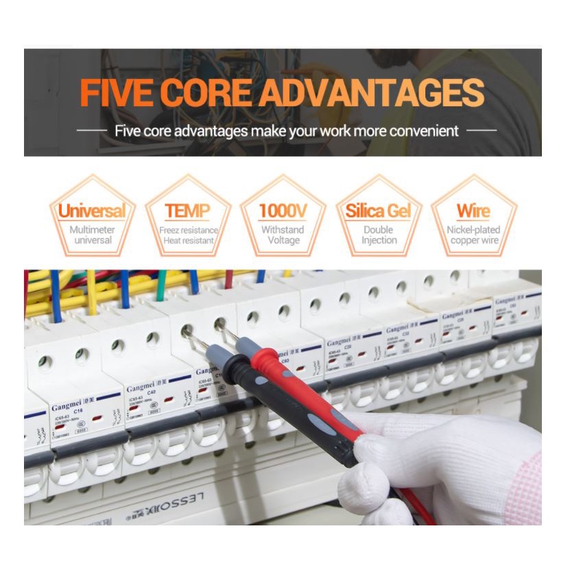 Kabel Digital Multimeter Multifungsi Silicon Wire Retardant 1000V