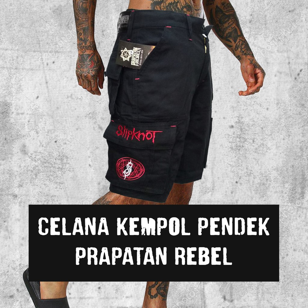  Celana  Pendek Cargo  Kempol Pendek Alpin Punk Metal 