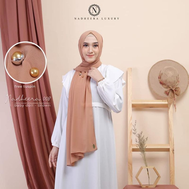 PASHMINA TERBARU FREE TUSPIN BY NADHEERA LUXURY N008