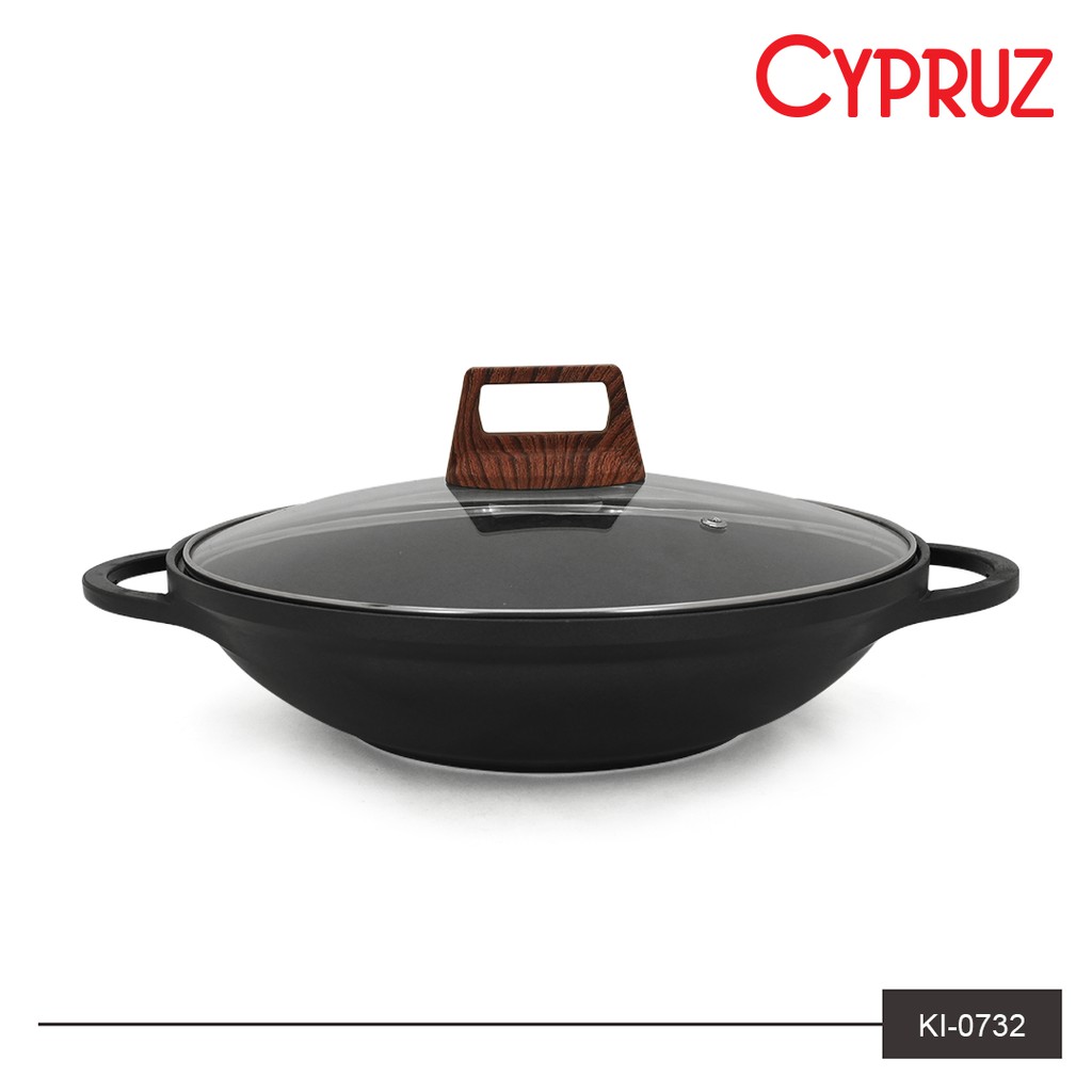Cypruz Casserole Wok Die Cast Series + Lid (Tutup) 32cm KI-0732