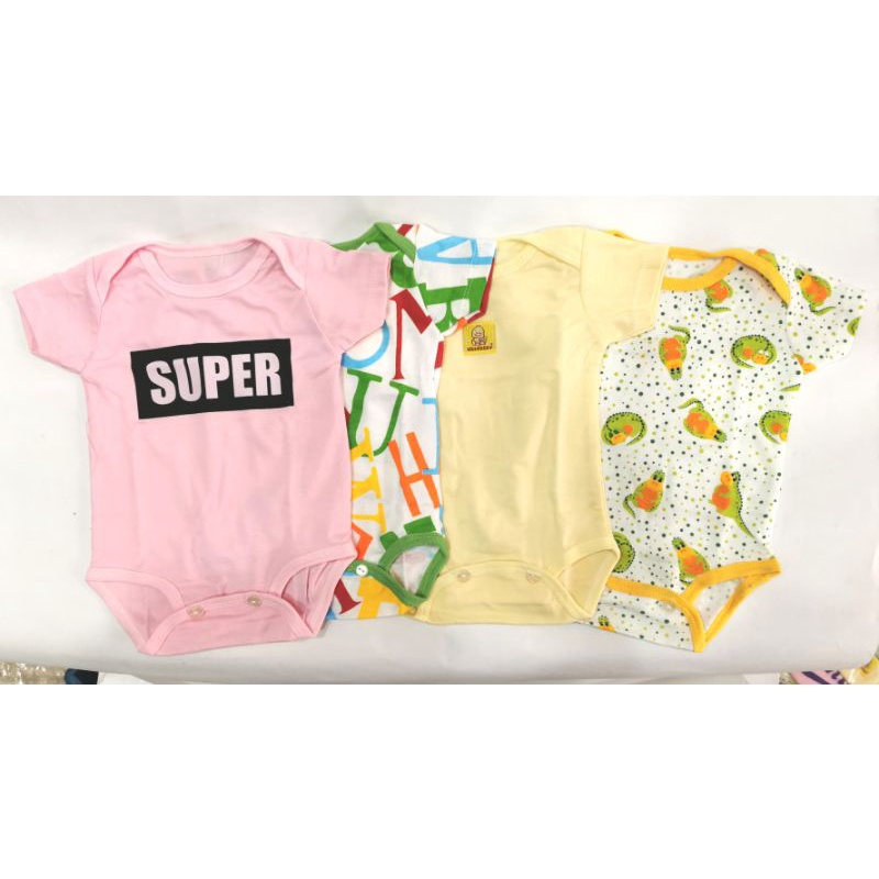 Jumper bayi segitiga pendek 0-3 bulan / Jumpsuit bayi baru lahir 4 in 1 / baby body suit