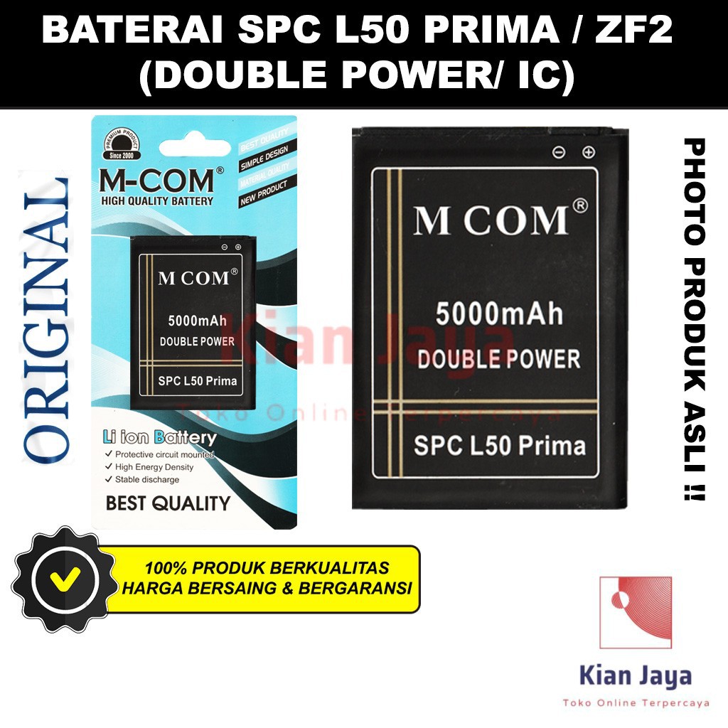 MCOM Baterai Hp SPC L50 Prima ZF2 L5 Prime Double Power Batre Batrai Battery Ori