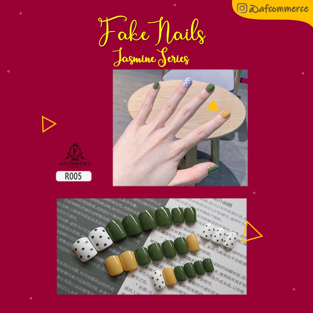 KUKU PALSU KARAKTER PRINTED NAILS JASMINE SERIES R005