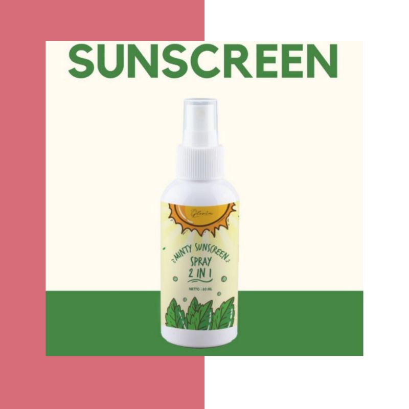 MINTY SUNSCREEN SPRAY 2IN1 BY LEA GLORIA 60ML | SUN SCREEN BLOCK SPF 30 (✔️BPOM)