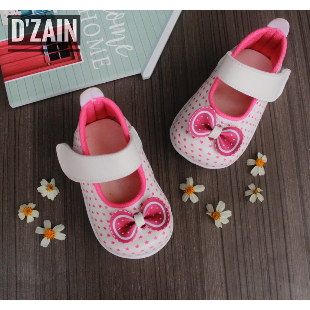 sepatu anak perempuan motif pita usia 1 s/d 2,5 tahun/sepatu anak perempuan murah