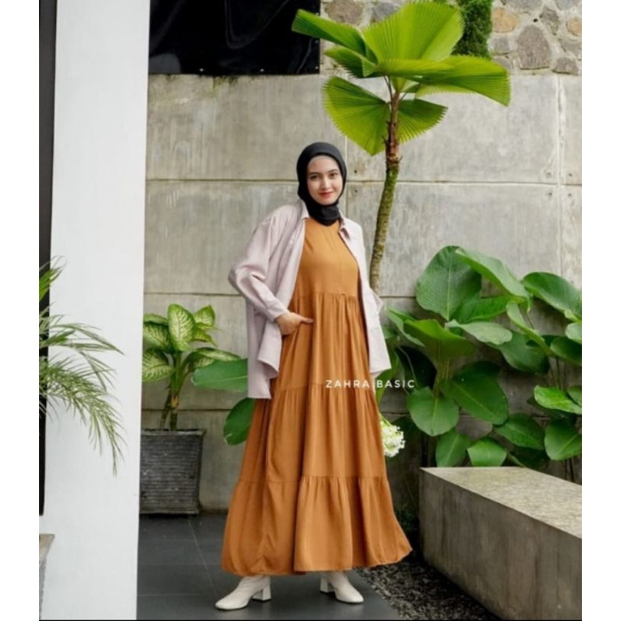 Inner dress singlet daleman gamis tanpa lengan bahan jersey