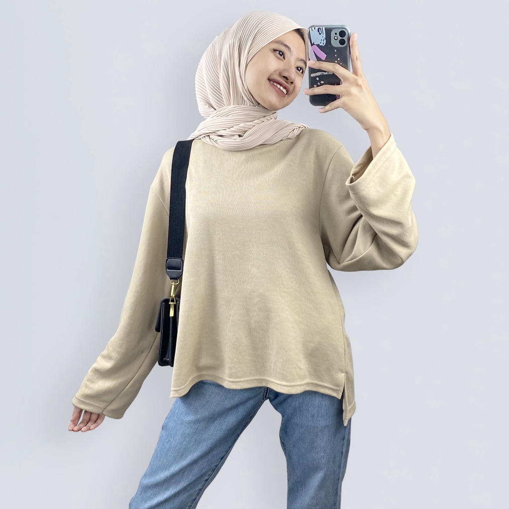 FELICIA BASIC BLOUSE / ATASAN WANITA KEKINIAN / BAHAN BABYTERRY HALUS / BLOUSE WANITA-1