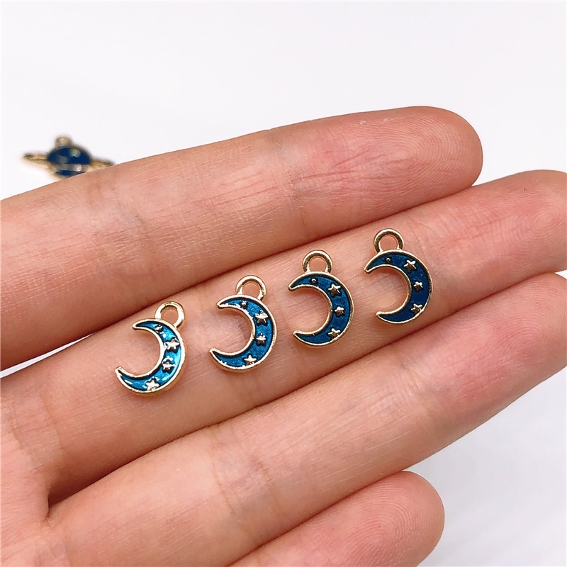 4pcs Liontin Enamel Bentuk Planet Bintang Bahan Alloy Charms