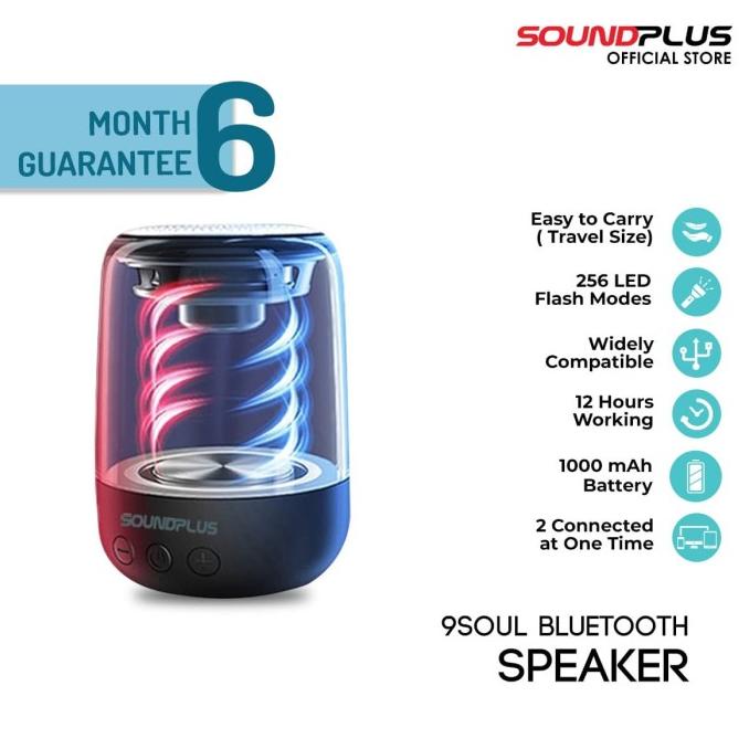 TERBARU Soundplus 9Soul - Speaker Bluetooth Led 5W / Portable Speaker