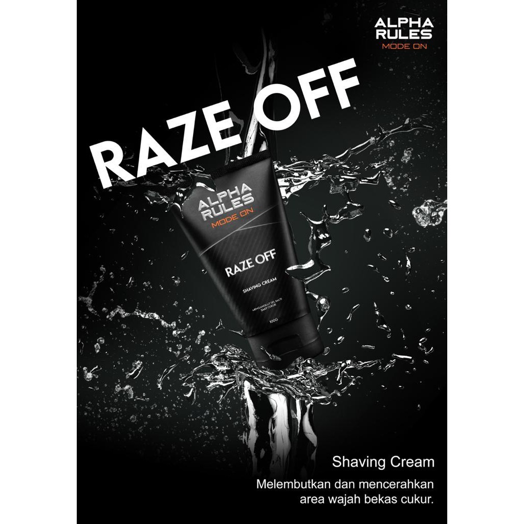 Alpha Rules Raze Off 100ml Shaving Cream Male Cleaner Alpharules Krim Cukur Pria