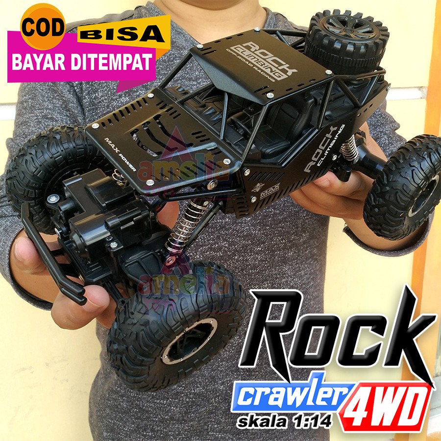 Remote Kontrol ROCK CRAWLER 4WD / 4x4 Off-Road 2.4ghz Climbing Car Series - HITAM