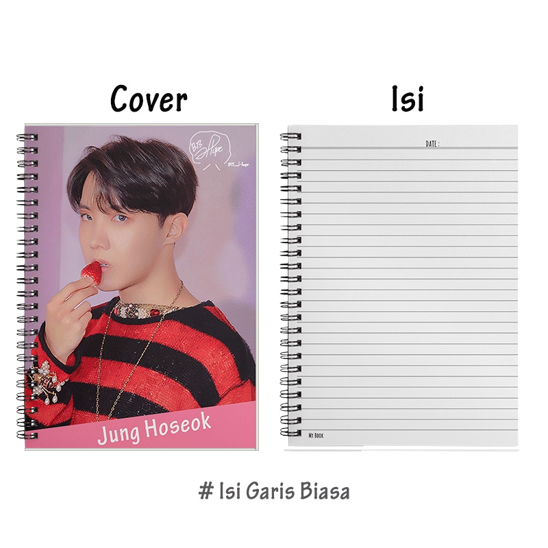 Ruled Notebook Diary Agenda Buku Catatan Bergaris A5 Kpop BTS 50 Lembar B07-Jhope #2