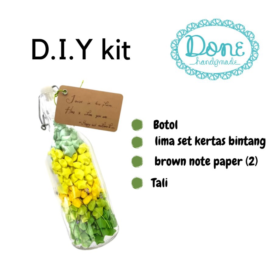 Paket hemat DiY kit paket murah dekorasi ruang wish bottle