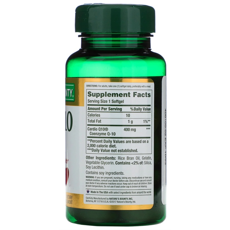 Nature Bounty CoQ10 400mg 39Soft Kesehatan Jantung Kardiovaskular USA
