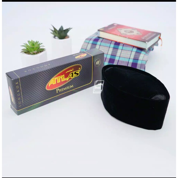 KOPIAH KOPYAH PECI TOPI SHOLAT SALAT SONGKOK ATLAS HITAM ITEM POLOS AC PRIA PREMIUM MEWAH MURAH COD